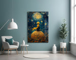 Little Prince artwork styled in a reading nook interior
