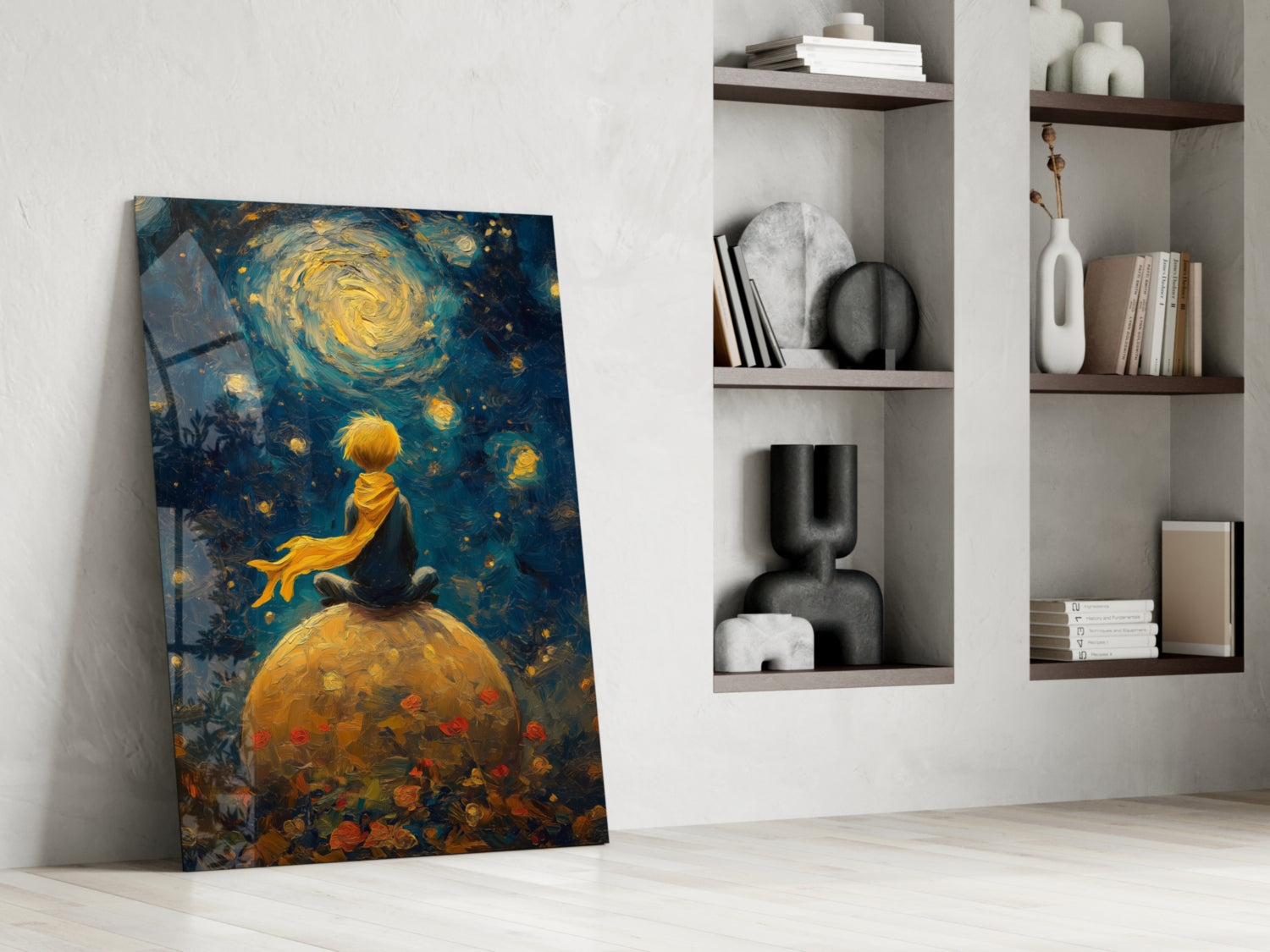 The Little Prince: Starry Night Glass Wall Art || Designer Collection