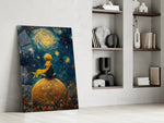 Storybook panel against a moody dark-painted accent wall