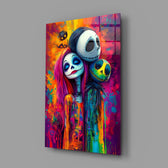 Designer-collection Tim Burton panel anchoring a teen's bedroom wall