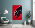 Alien Red Menace artwork styled in a creative loft interior