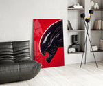 Sci-fi glass print bringing horror-cinema edge to a gaming room