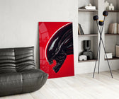 Sci-fi glass print bringing horror-cinema edge to a gaming room