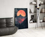 Minimalist glass print bringing modern-poster edge to a designer office