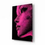 Pink with Dots glass wall art in a modern creative loft
