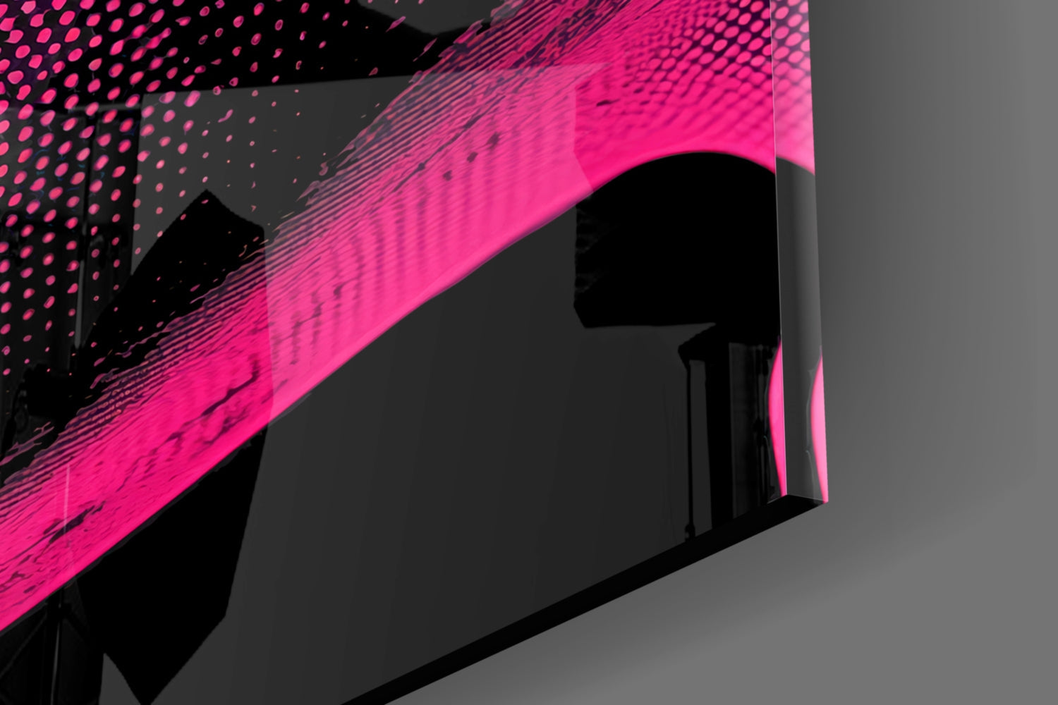 Pink with Dots Glass Wall Art || Designer Collection