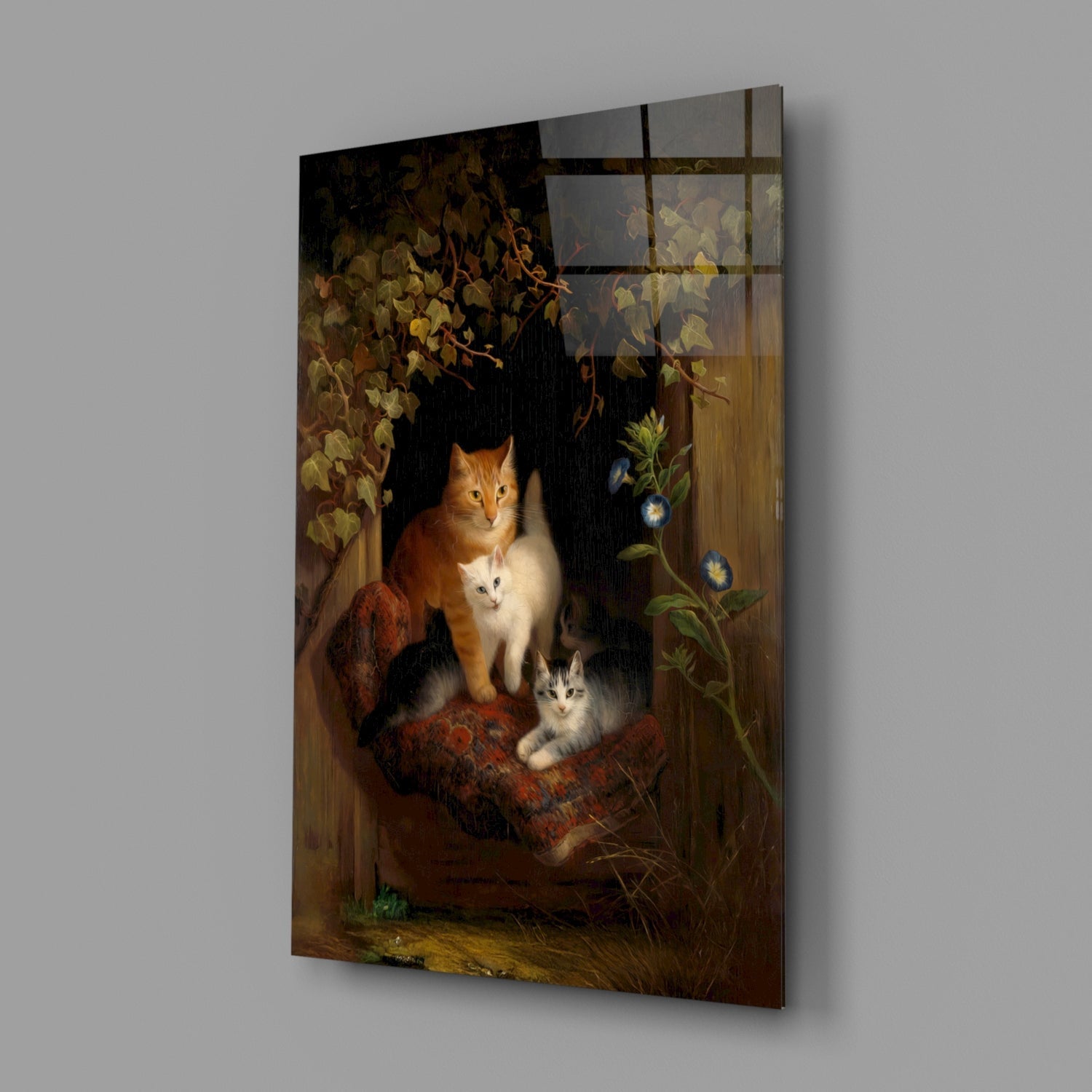 Family in the Window Glass Wall Art || Designer Collection