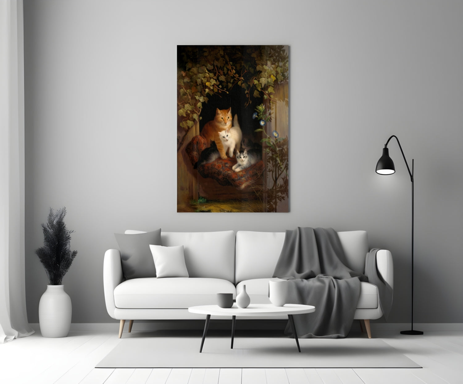 Family in the Window Glass Wall Art || Designer Collection