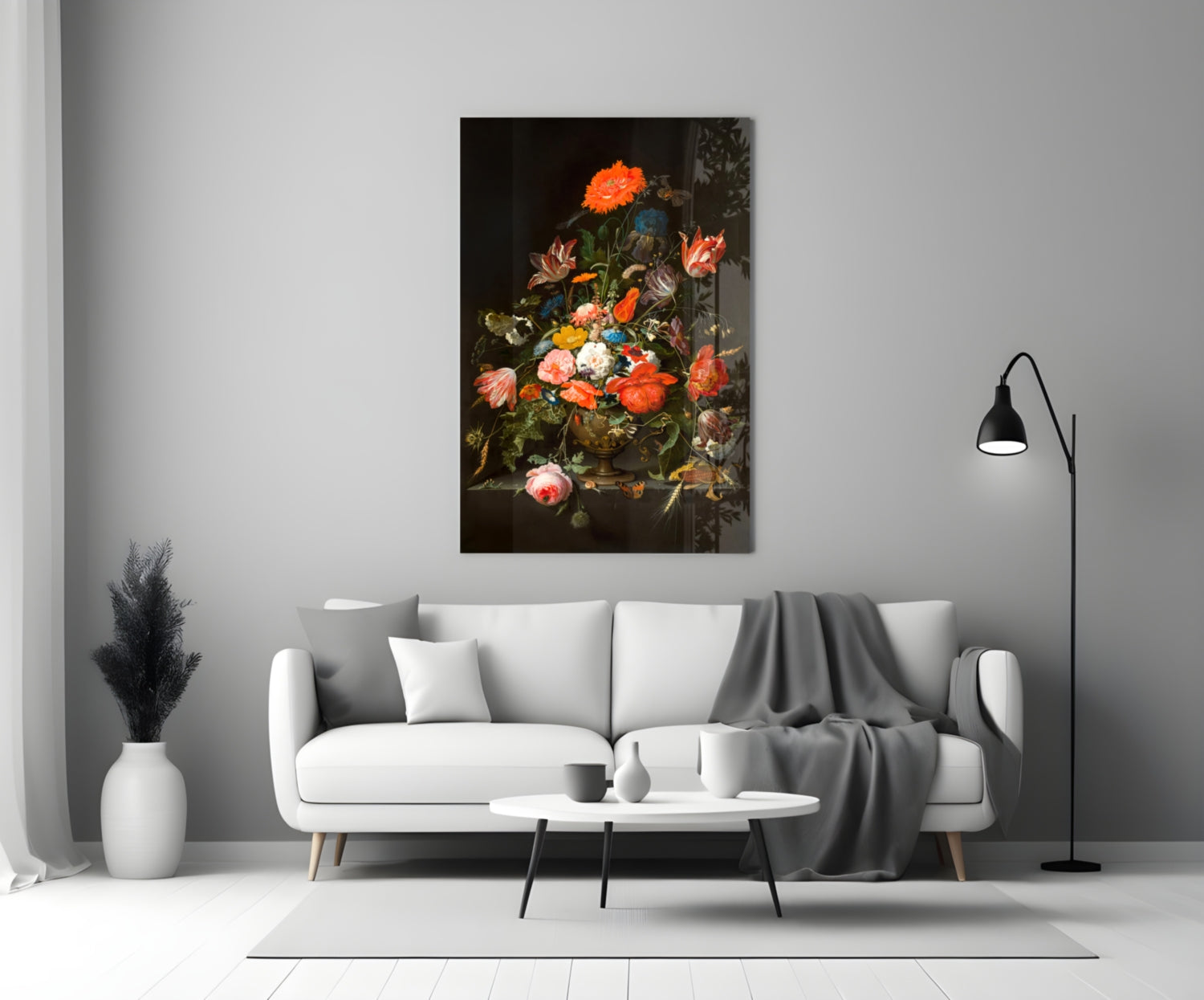 The Wealth in the Vase Glass Wall Art || Designer Collection