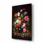 Classical Still Life glass wall art in a formal dining room