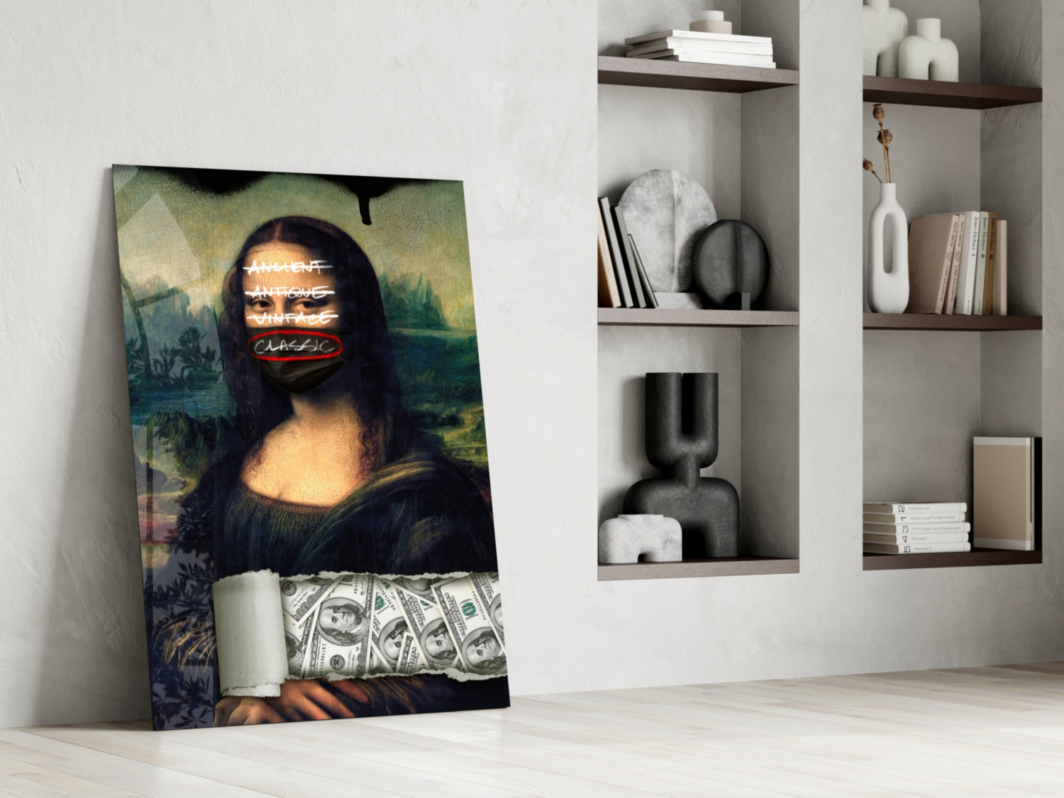 Modern Mona Lisa Glass Wall Art || Designer Collection