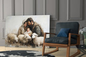 Sacred yatay panel against a moody dark-painted accent wall