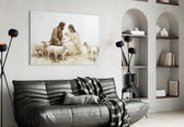 Respect of the Shepherds artwork styled in a meditation room interior