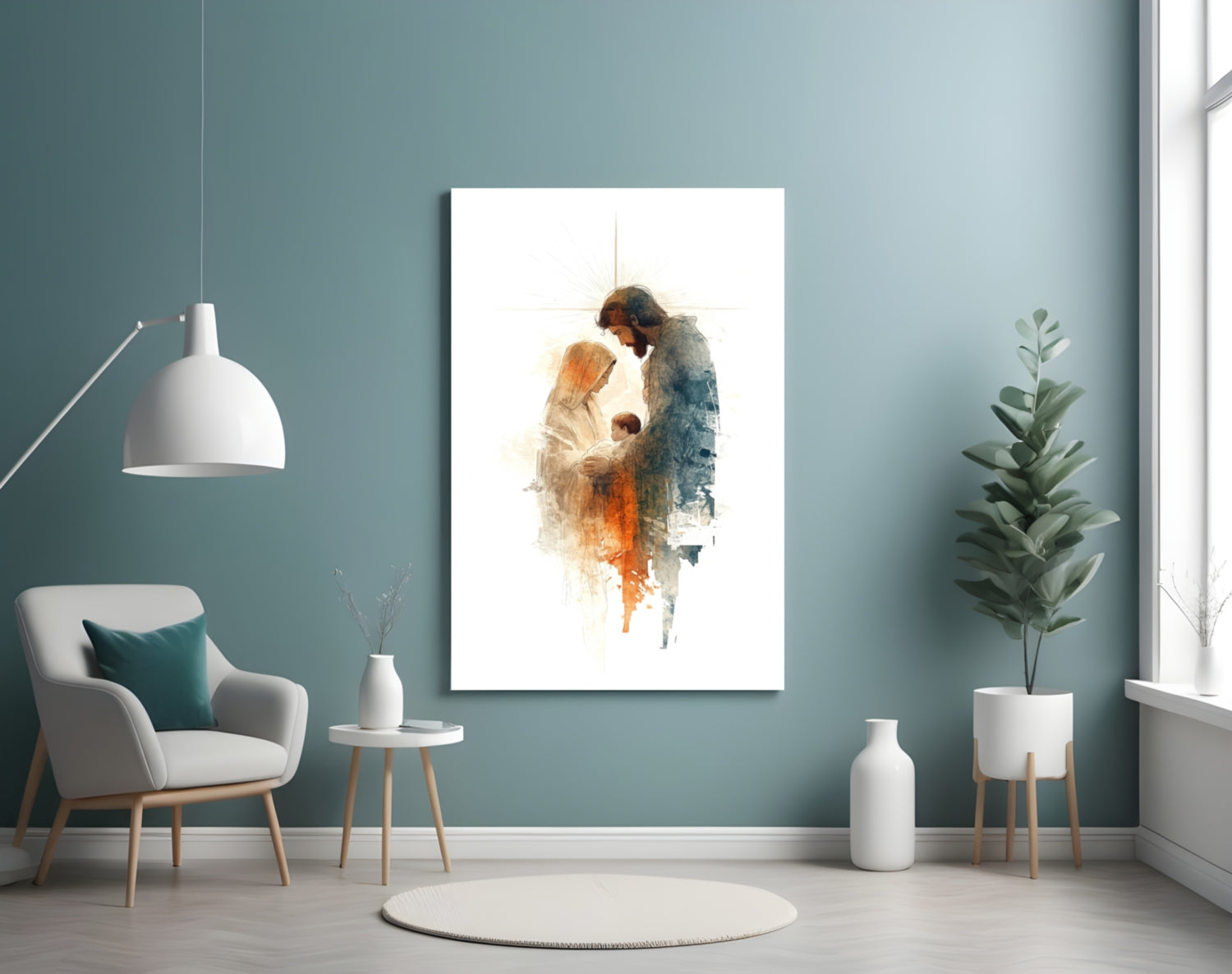 Holy Family Glass Wall Art || Designer Collection
