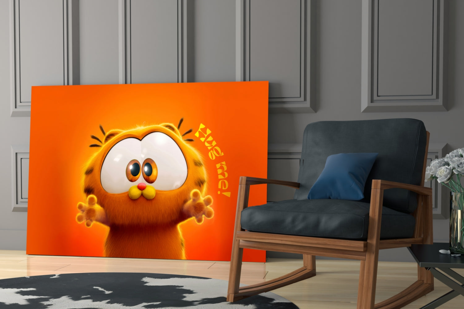 Cute Garfield Glass Wall Art || Designer Collection