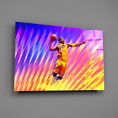 Designer-collection NBA tribute panel anchoring a sports bar wall