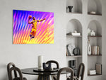 NBA glass print bringing Lakers edge to a home gym