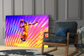 Sports yatay panel against a moody dark-painted accent wall