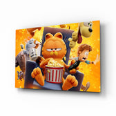 Garfield Lazy Day glass wall art in a modern children's bedroom
