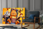 Cartoon yatay panel against a moody dark-painted accent wall