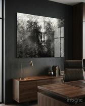 Kobe Bryant Storm glass wall art in a modern man cave