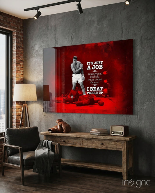 Knockout Boxer Glass Wall Art