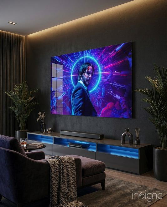 Stoic Action Star Glass Wall Art