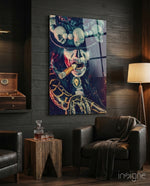 Voodoo Cigar glass wall art in a modern home cinema