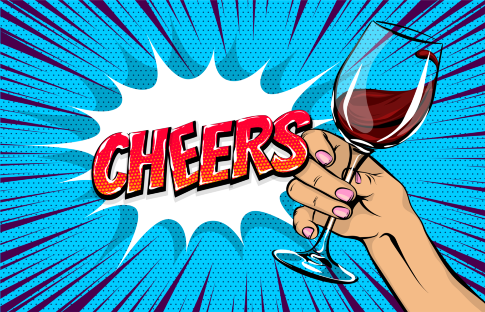 Cheers Glass Wall Art