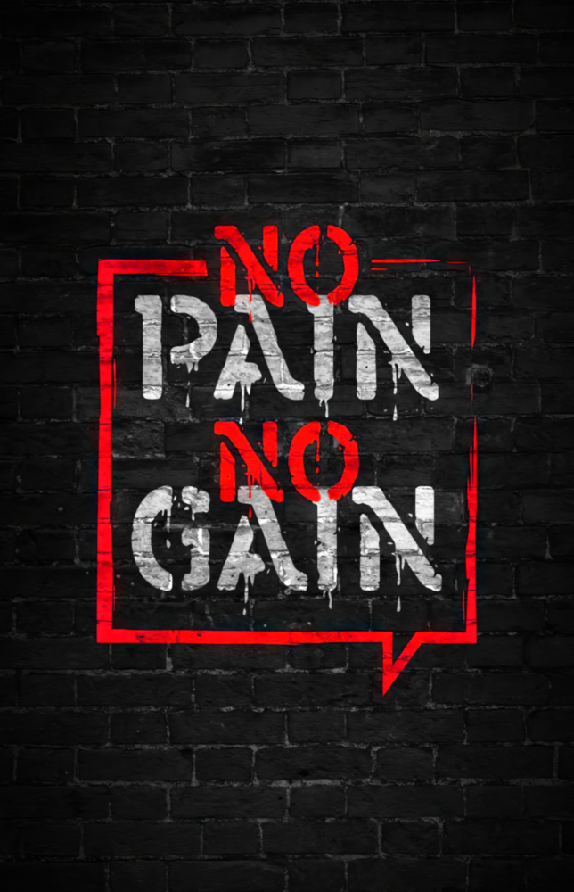 No Pain No Gain Glass Wall Art