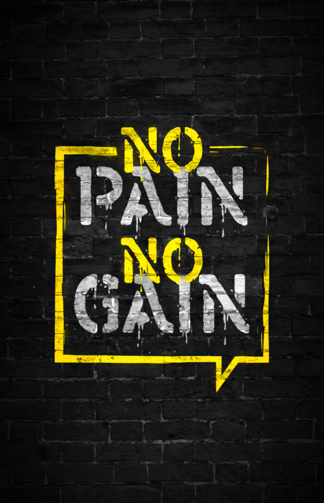 No Pain No Gain Glass Wall Art
