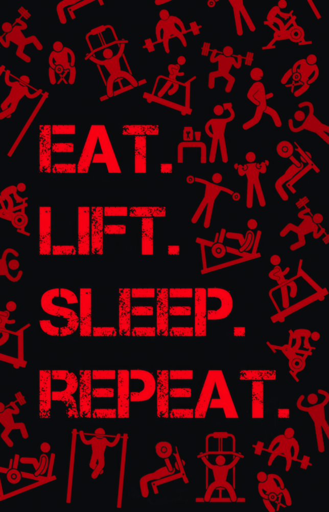 Eat, Lift, Sleep Glass Wall Art