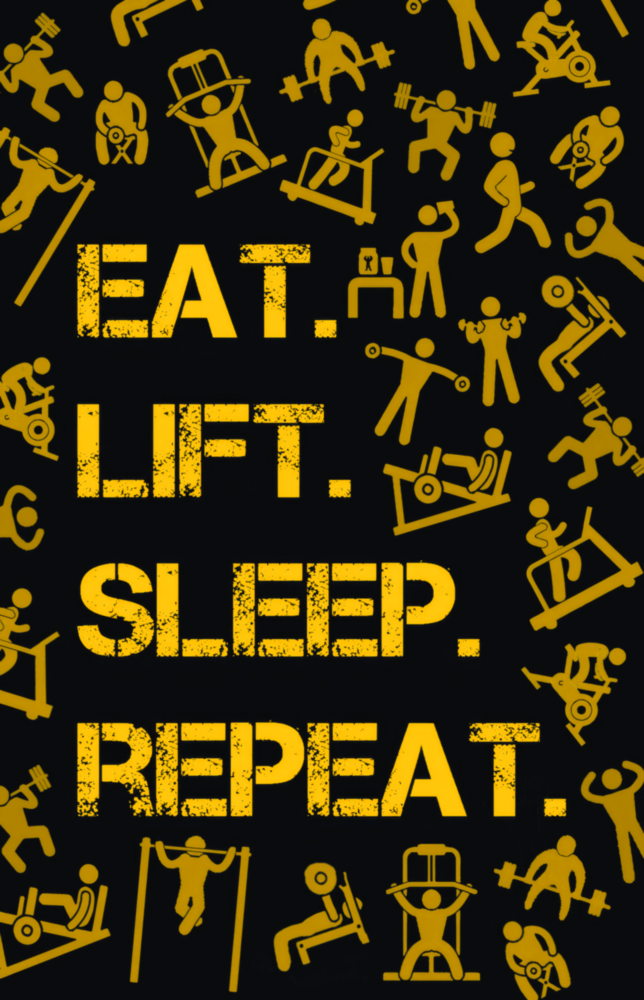 Eat, Lift, Sleep Glass Wall Art