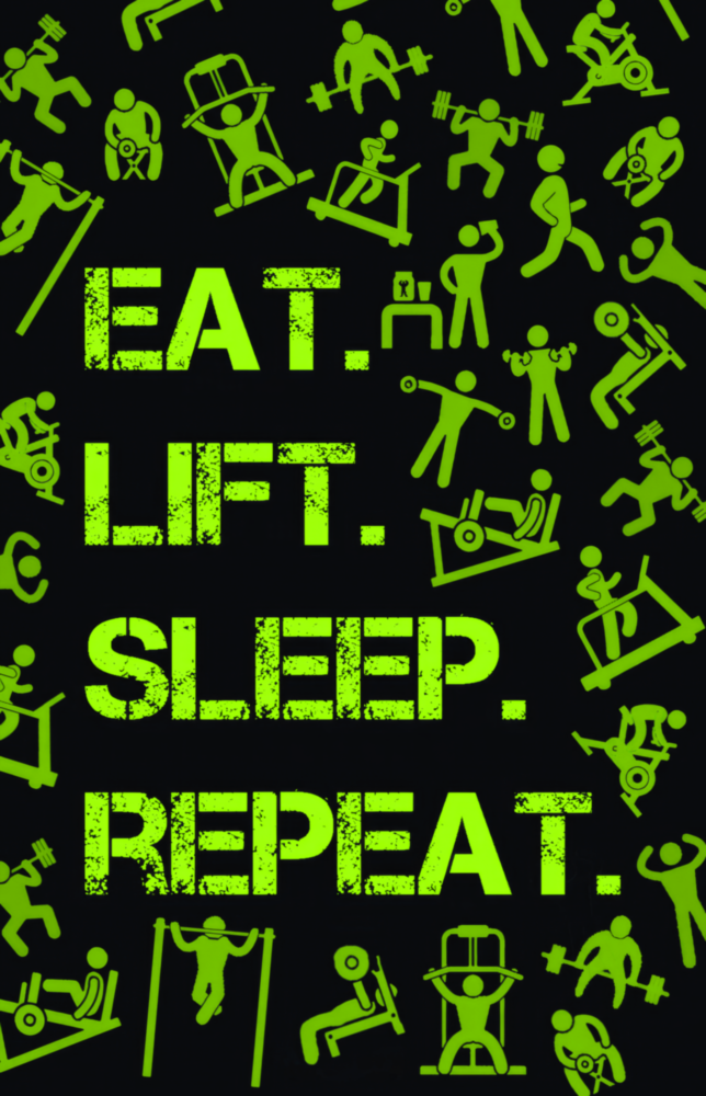 Eat, Lift, Sleep Glass Wall Art