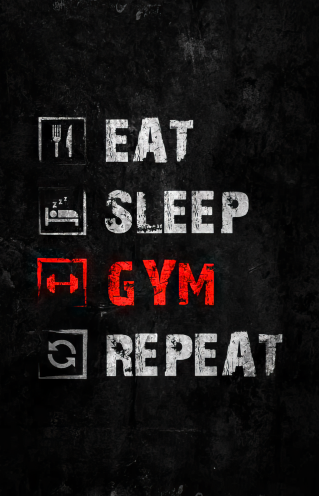Eat, Sleep, Gym Glass Wall Art