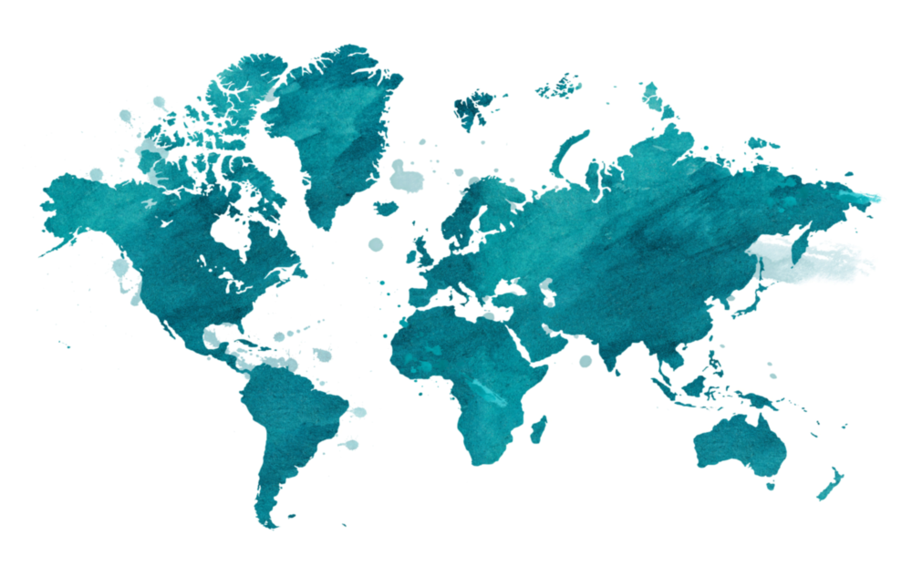 World Map Glass Wall Art