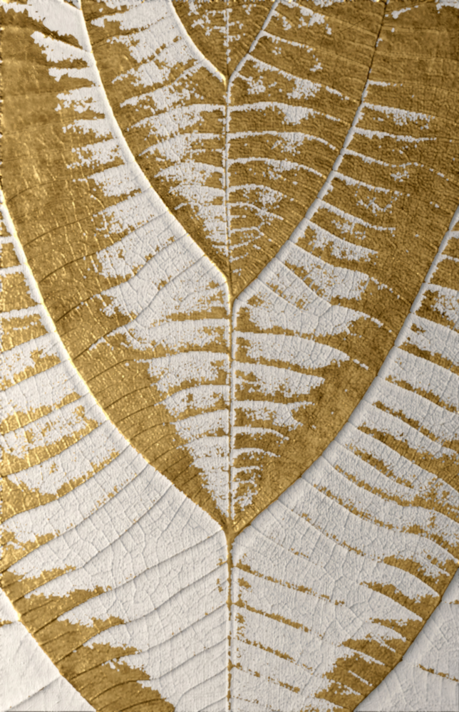 Golden Leaf Glass Wall Art