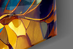 Tiffany-style mosaic foliage glass wall art in boutique-hotel suite