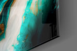 Cinematic agate-luxury splash glass wall art in hotel lounge
