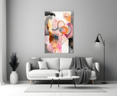 Contemporary-studio pastel collage glass wall art in designer hallway