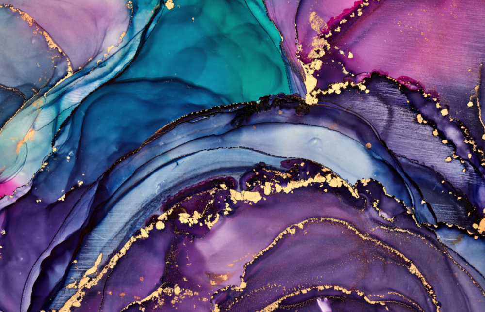 Ethereal Purple Swirls Glass Wall Art