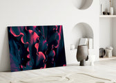 Tropical-modern rim-lit foliage glass wall art in hospitality lounge entry
