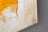 Modernist color-block glass wall art in art-loft entry hallway