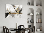 Hotel-mosaic deco cinematic glass wall art in luxury powder-room