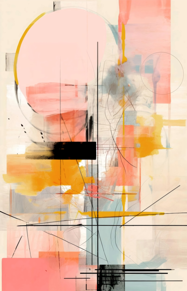 Abstract Harmony in Pastels Glass Wall Art