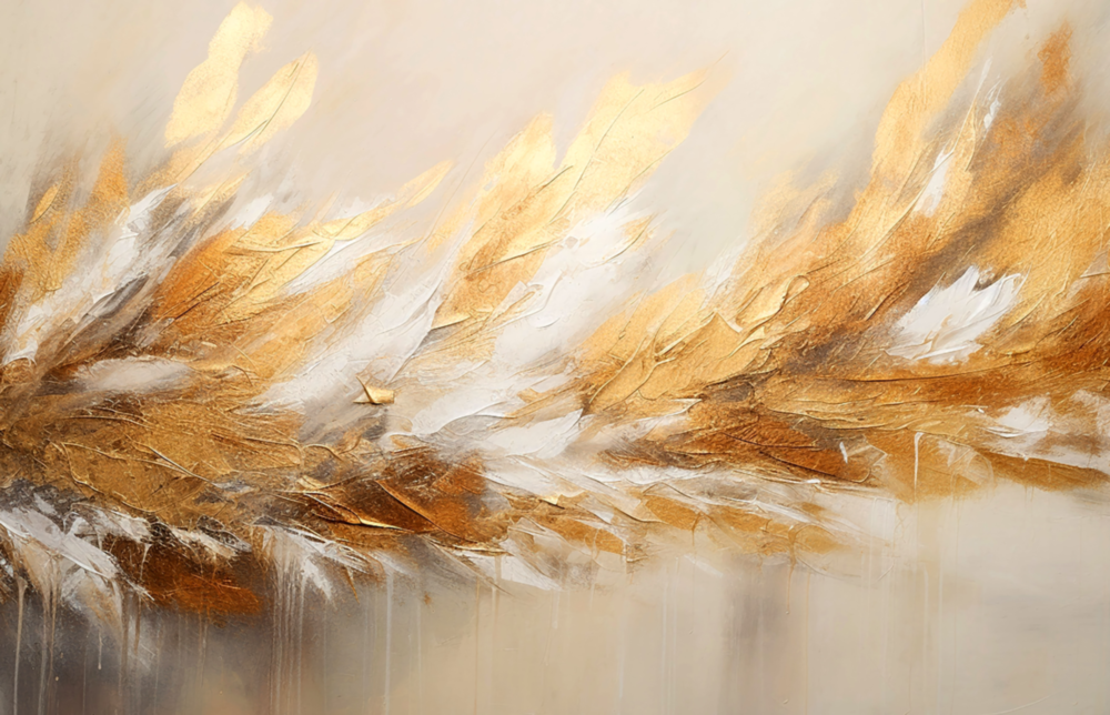 Elevate Your Space with Golden Abstract Glass Wall Art