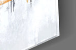 Architectural-mood cinematic glass wall art in art-loft entry hallway