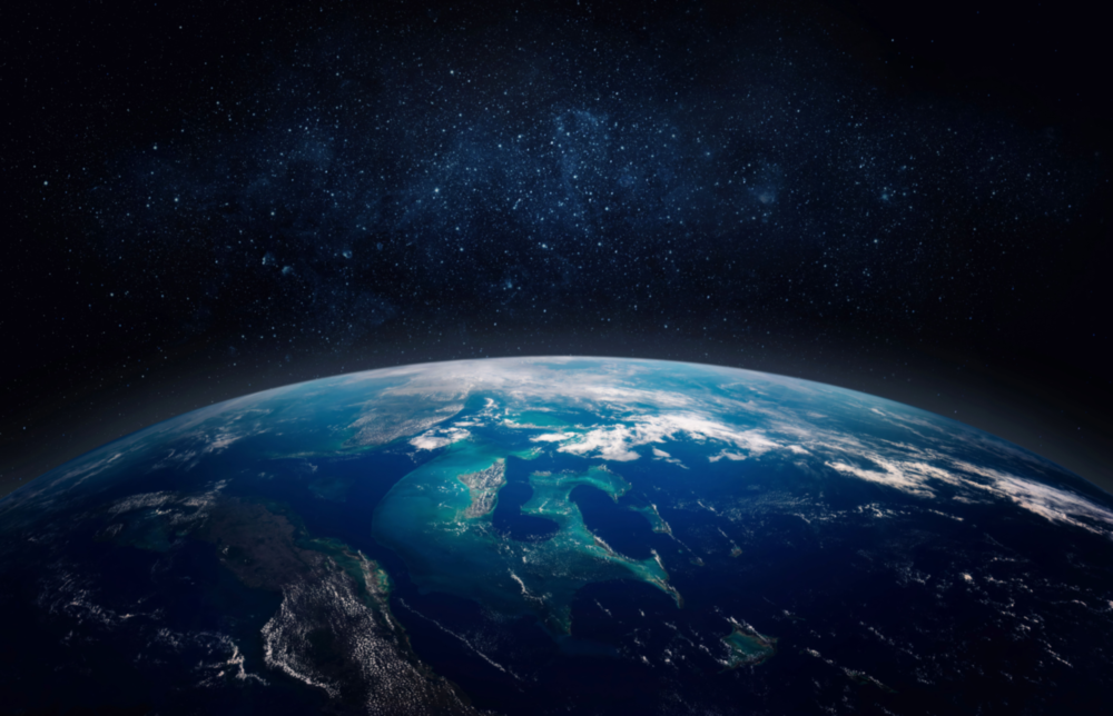 Stellar Earth Horizon Glass Wall Art
