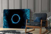 Nightclub portal cinematic glass wall art in designer hallway