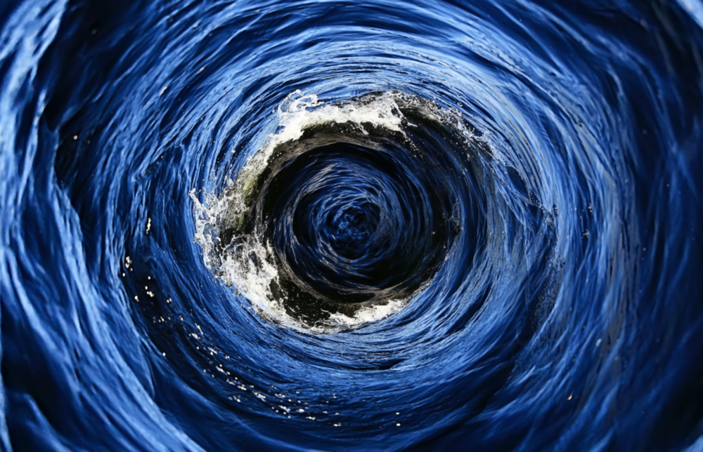 Whirlpool Ocean Swirl Glass Wall Art